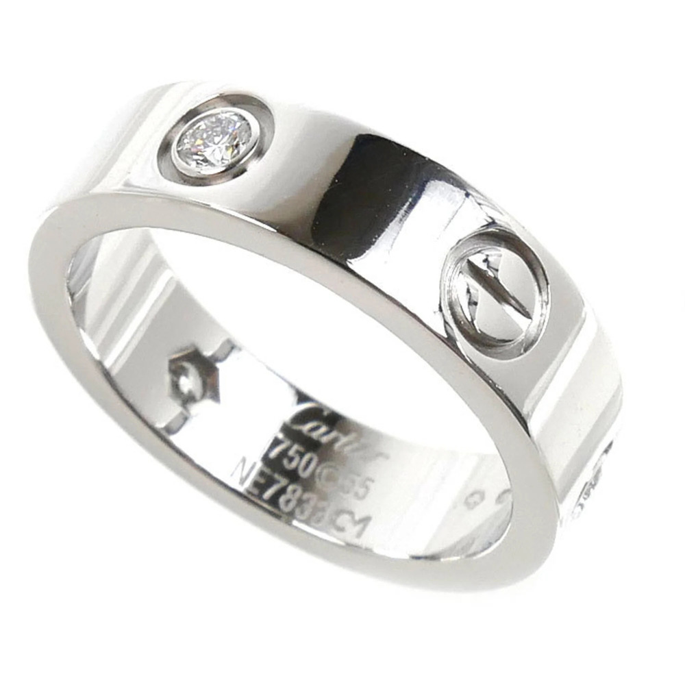 CARTIER 18k Silver Diamond Love Ring